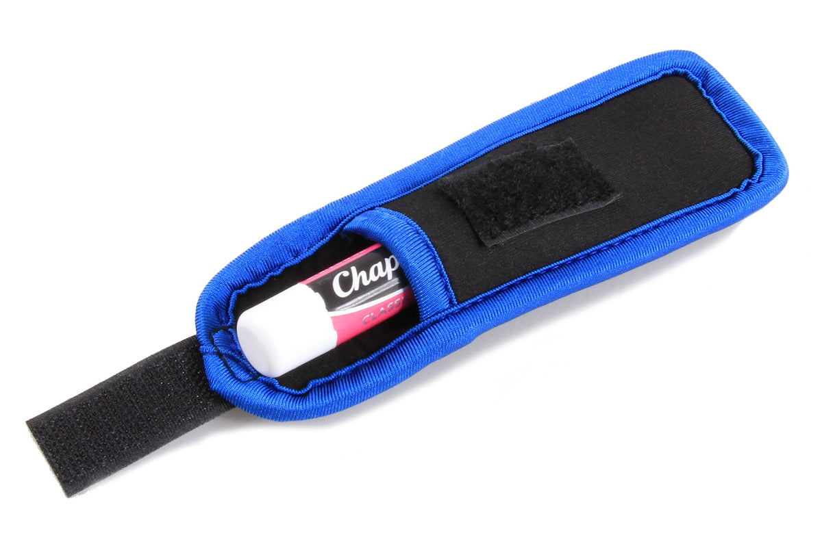 Lip Balm Holder - Clip on Neoprene Chapstick Pouch Easily clips onto Backpack or belt for Convenient Travel and Storage - Carabiner Included