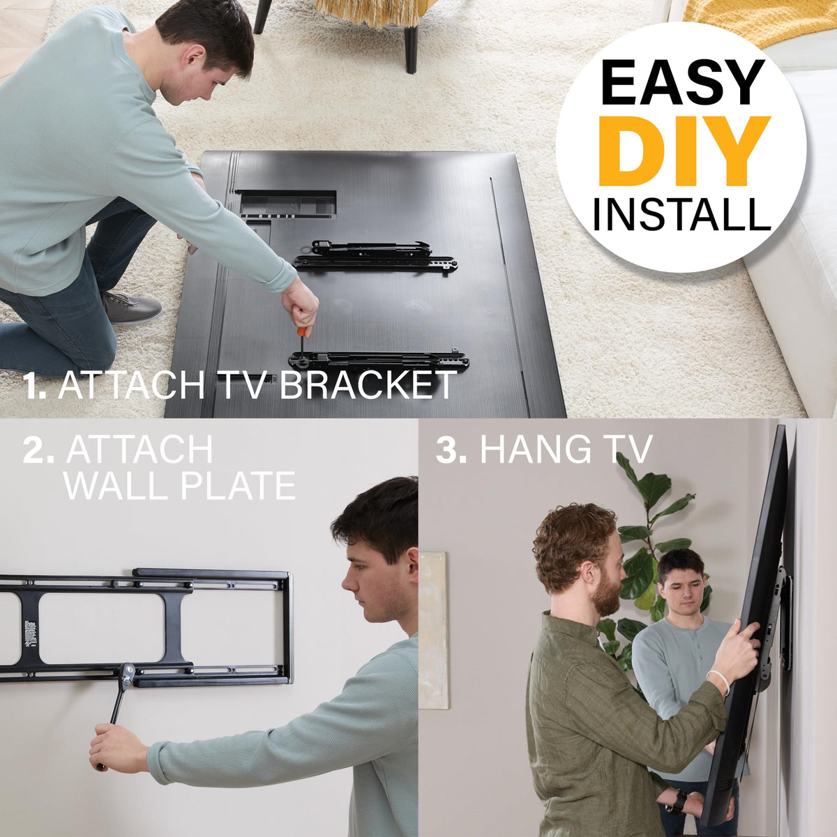 Soporte de Pared Fijo Sanus XL Negro de Perfil Bajo para Pantallas de 65 a 140 Pulgadas