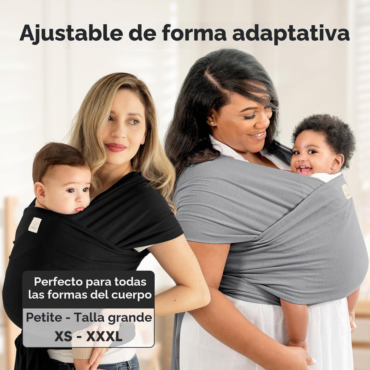 KeaBabies - Portabebés Original Todo en 1 para Bebés Recién Nacidos a Niños, Por mes, Fácil de Usar, Unión Manos Libres, Envoltura Ligera y Transpirable para (hogar Cálido)