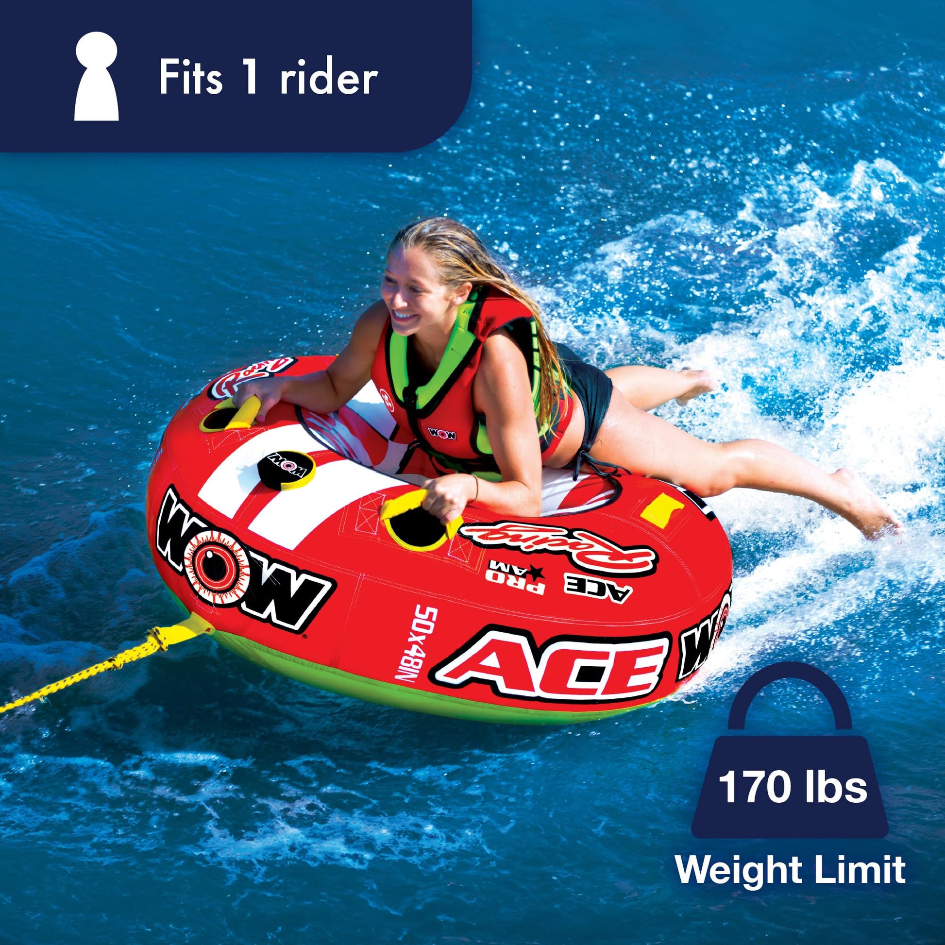 Tubo Inflable para Barco Wow World of Watersports Ace Racing Boat para 1 Persona