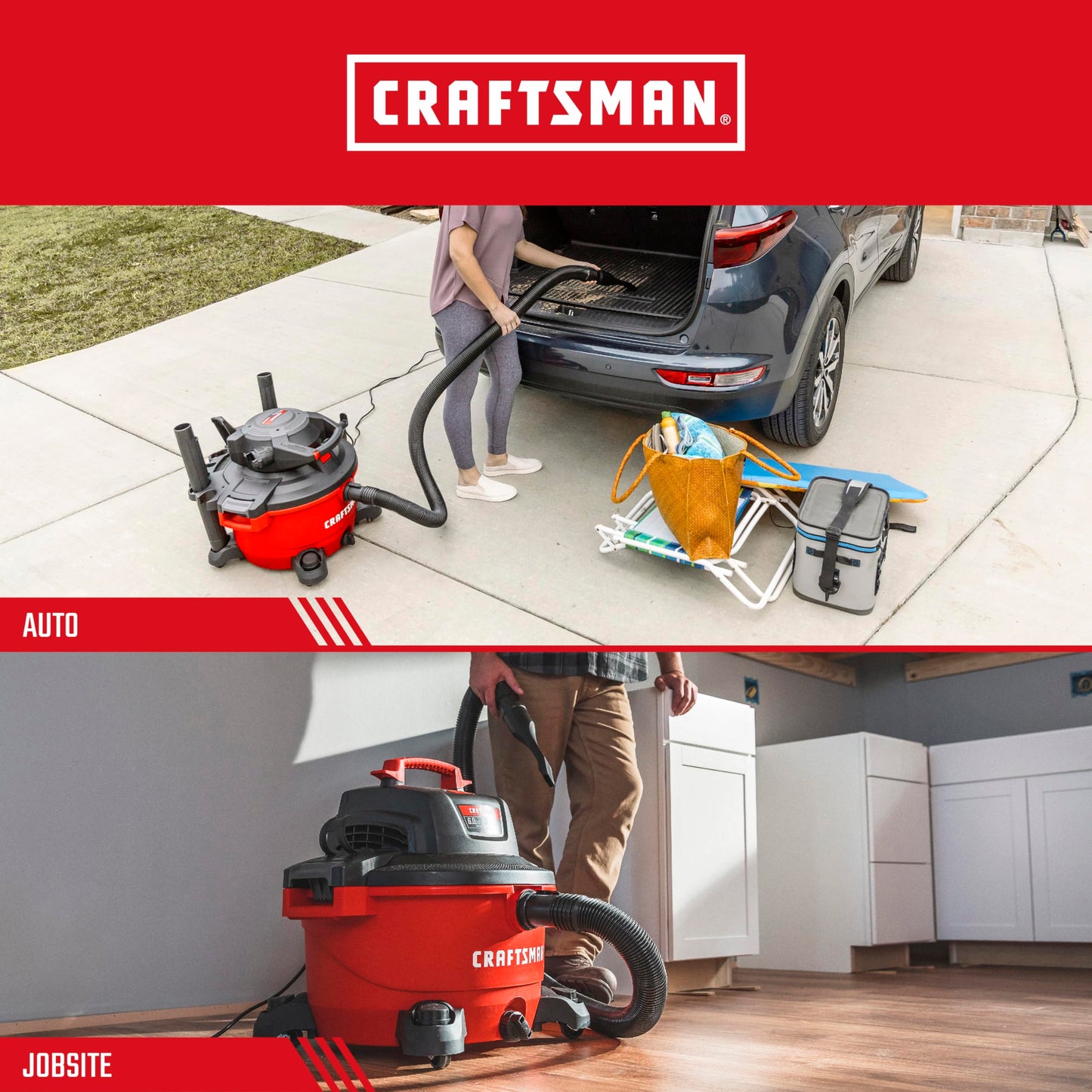 Craftsman CMXZVBE38337 2-1/2 Pulgadas. Boquilla de Coche con luz LED, Accesorio de aspiradora para Tienda húmeda/Seca