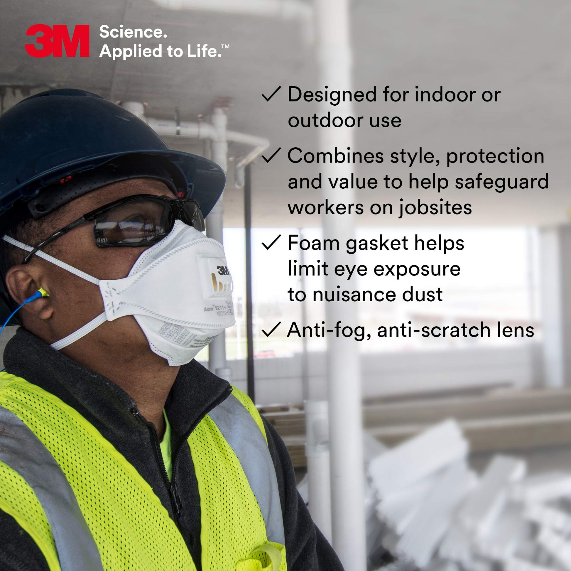 Gafas de Seguridad 3M Virtua CCS Gris con Lente Antiniebla y Junta de Espuma