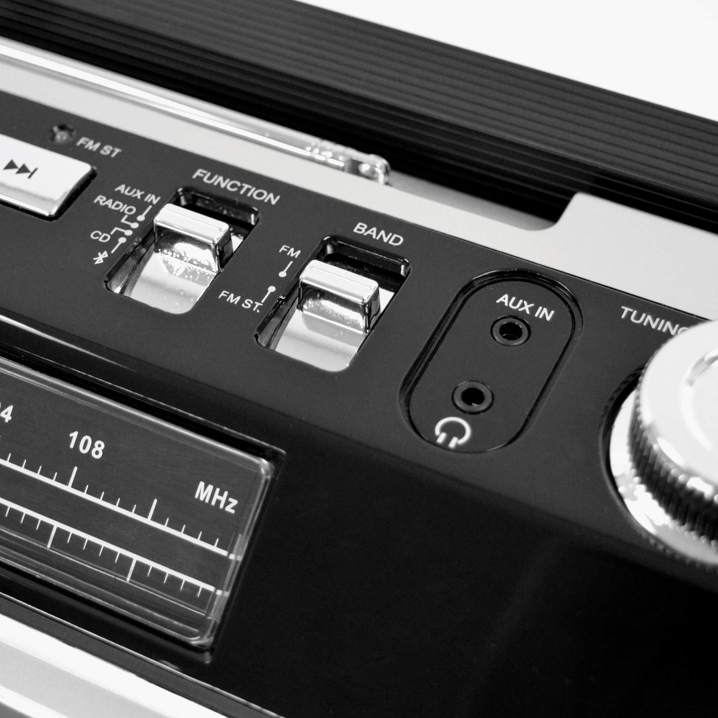Boombox Bluetooth Retro 80's Studebaker Azul con Radio FM y Reproductor de CD