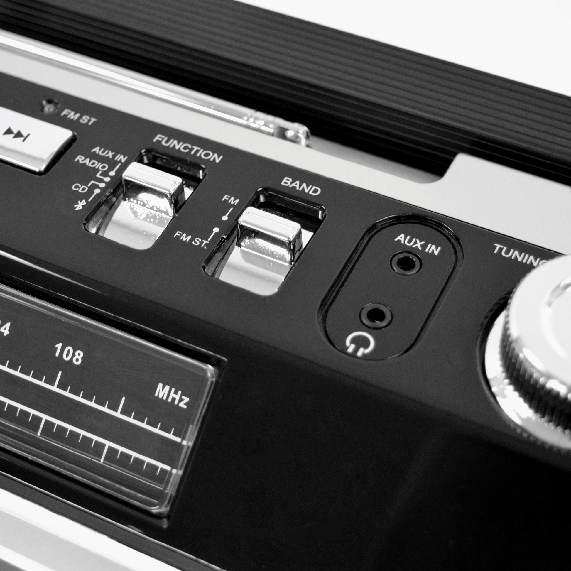 Boombox Bluetooth Retro 80's Studebaker Azul con Radio FM y Reproductor de CD