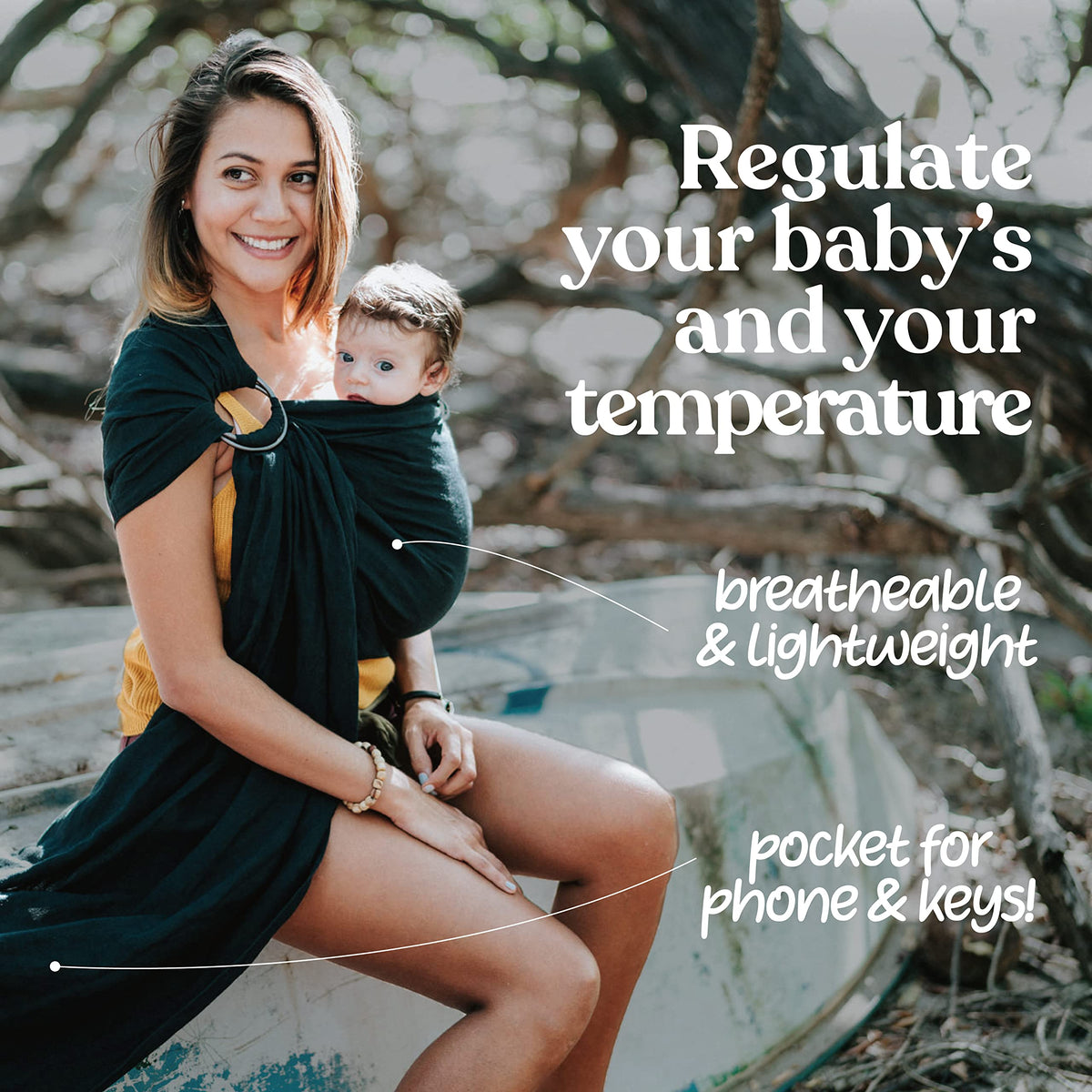 Nalakai - Portabebes de lujo, mezcla de lino suave, envoltura de bebe, longitud ms larga