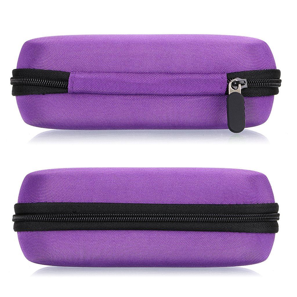 Hipiwe Hard Shell Essential Oil Carrying Case Holds 12 Bottles (Can hold 5ml, 10ml, &10ml Rollers) Travel Size Essential Oils Bag Organizer Perfect for Young Living, doTERRA, and more (Purple)