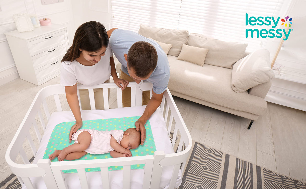Cambiador portátil para bebé – Cambiador de pañales impermeable extragrande, lavable a máquina y apto para secadora, superficie lavable para una fácil limpieza, elegante diseño de lunares