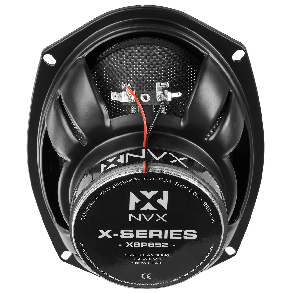 Bocinas para Auto NVX XSP692 6x9 Negras con Tweeters de Domo de Seda de 1 Pulgada Coaxiales de 2 Vías para Coche o Camión