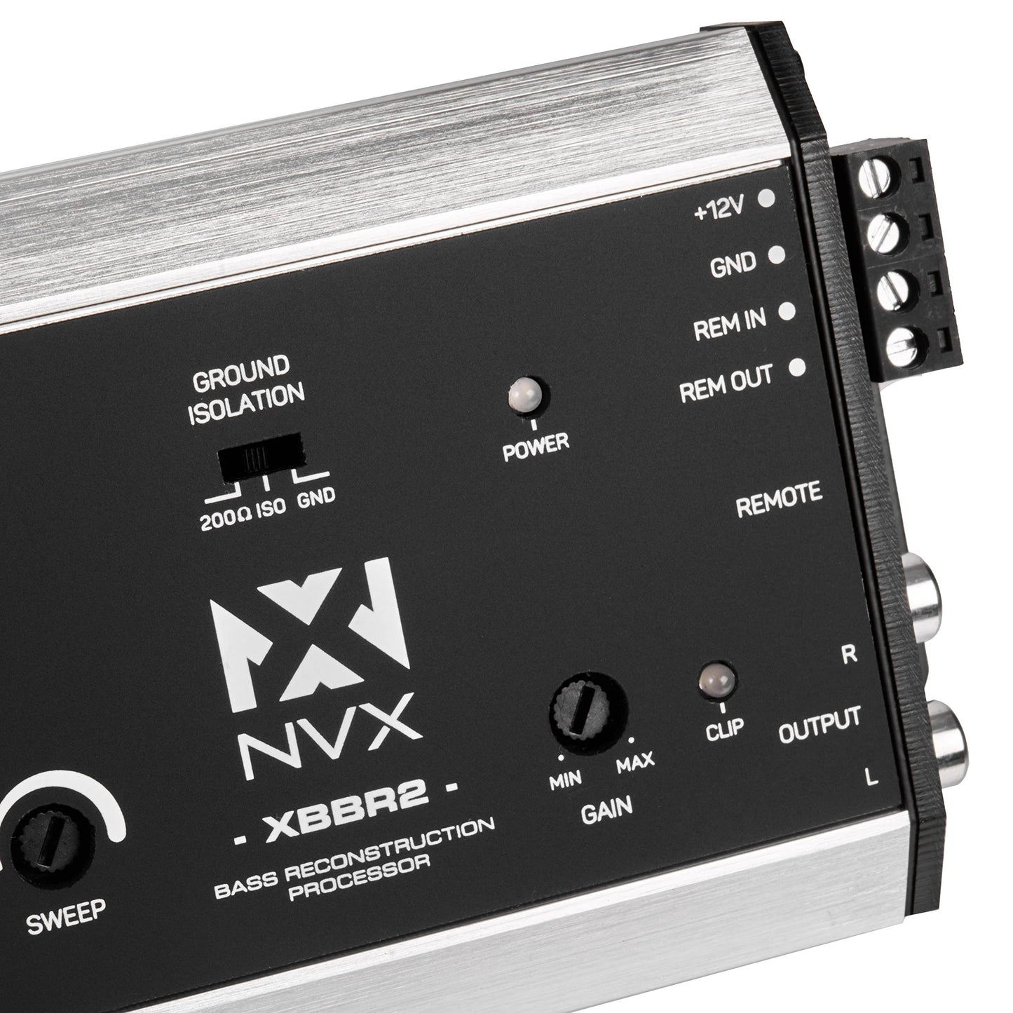 NVX XBBR2 X-Series Procesador de restauración de graves de 2 canales y convertidor de salida de línea con coincidencia de impedancia y control de nivel remoto