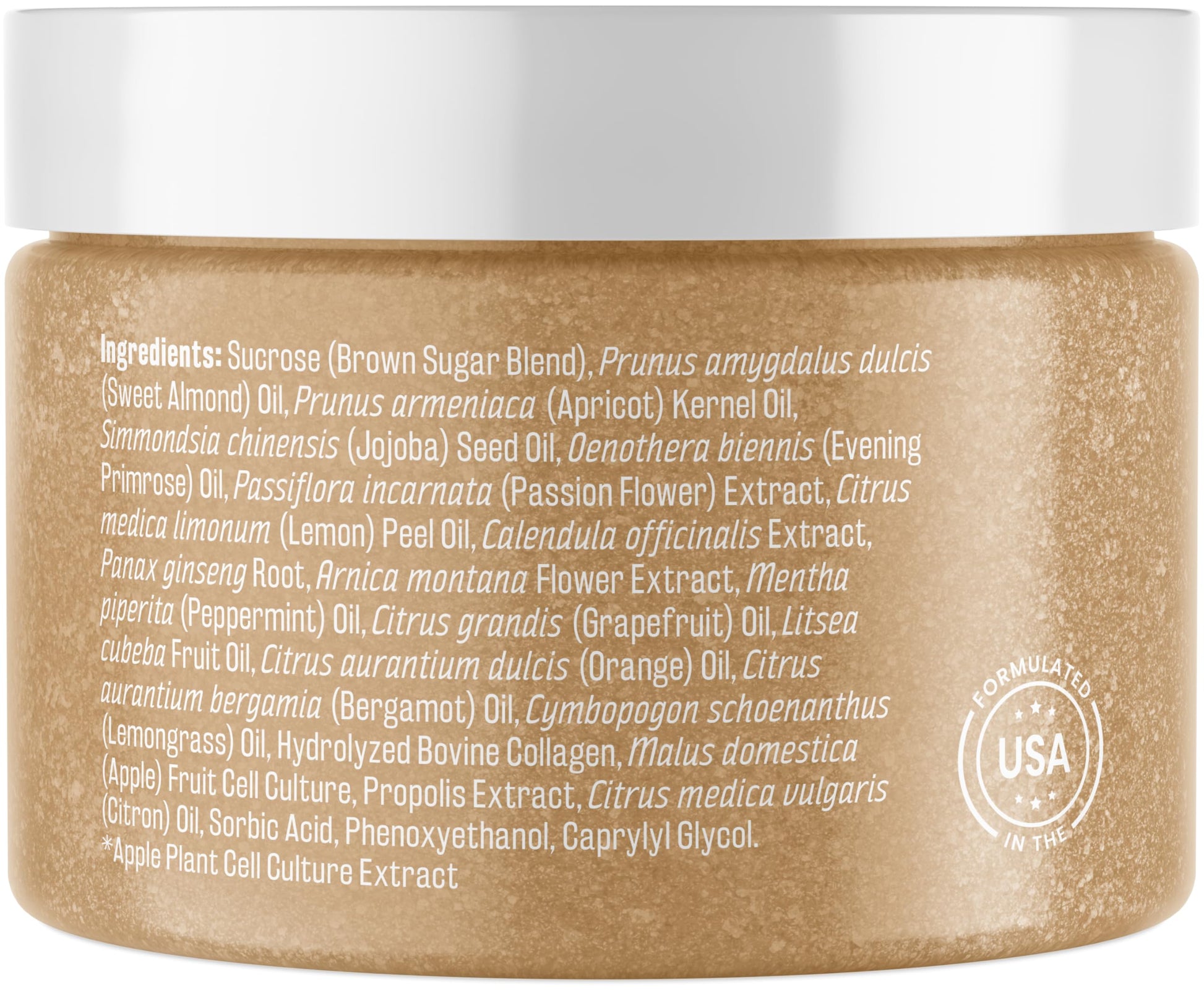 M3 Naturals Exfoliante Corporal De Azúcar Marrón Con Colágeno Y Células Madre - 12 Onzas
