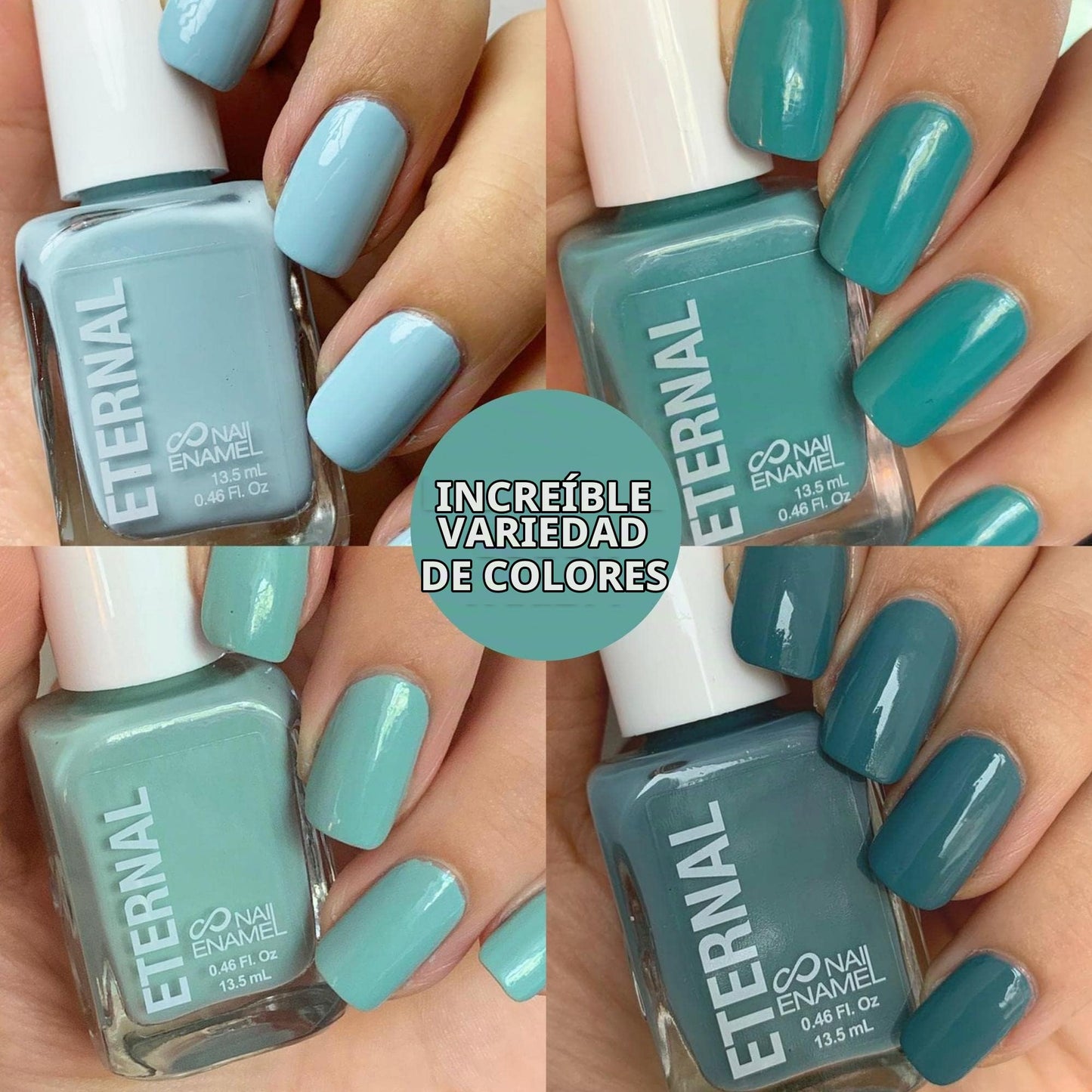 Colección – Juego de 4 piezas: Larga duración, secado rápido, esmalte de uñas de brillo espejo – endurecedor, acabado brillante y brillante – 0,46 onzas fluidas cada uno (Mindfulness)
