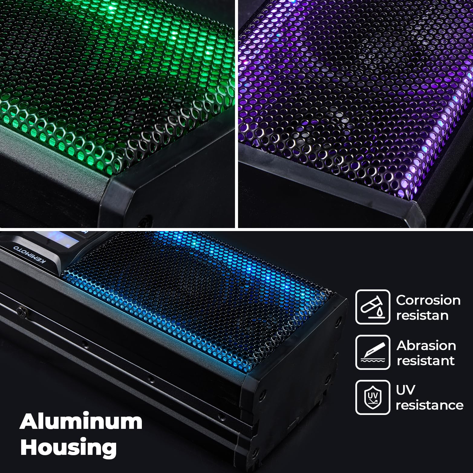 KEMIMOTO Barra de sonido UTV de 16 pulgadas, barra de sonido para carrito de golf, barra de sonido SXS, compatible con Bluetooth con iluminación LED multicolor compatible con Polaris RZR Can-Am