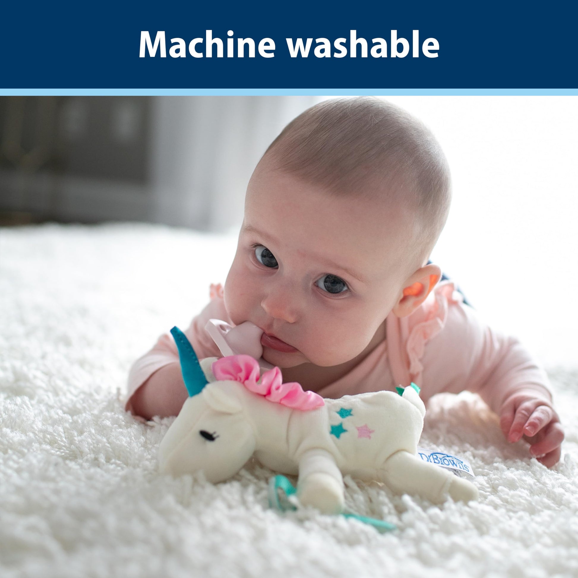 Chupete y Mordedor Dr. Brown's Unicornio Verde Azulado 0 Meses