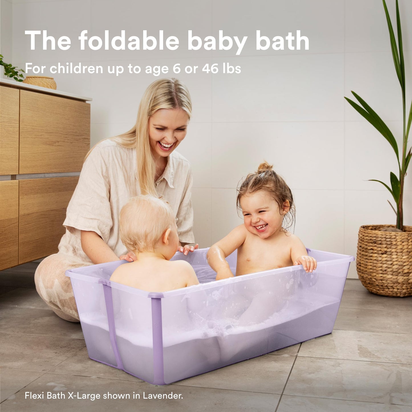 Bañera Stokke Flexi Bath XL, Mickey Celebration - Bañera plegable para bebé - Ligera, duradera y fácil de guardar - Práctica para usar en casa o de viaje - De o a 6 años