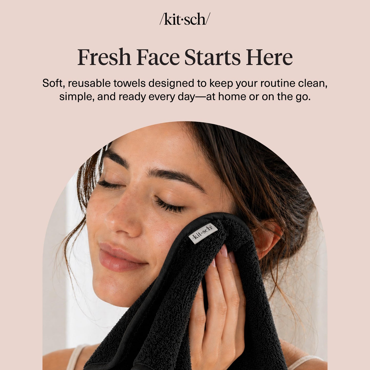 Kitsch Juego de 3 toallas faciales de microfibra – Toallas reutilizables y limpias para la rotación diaria, toalla facial suave, alternativa de toallitas faciales de limpieza suave, paños súper