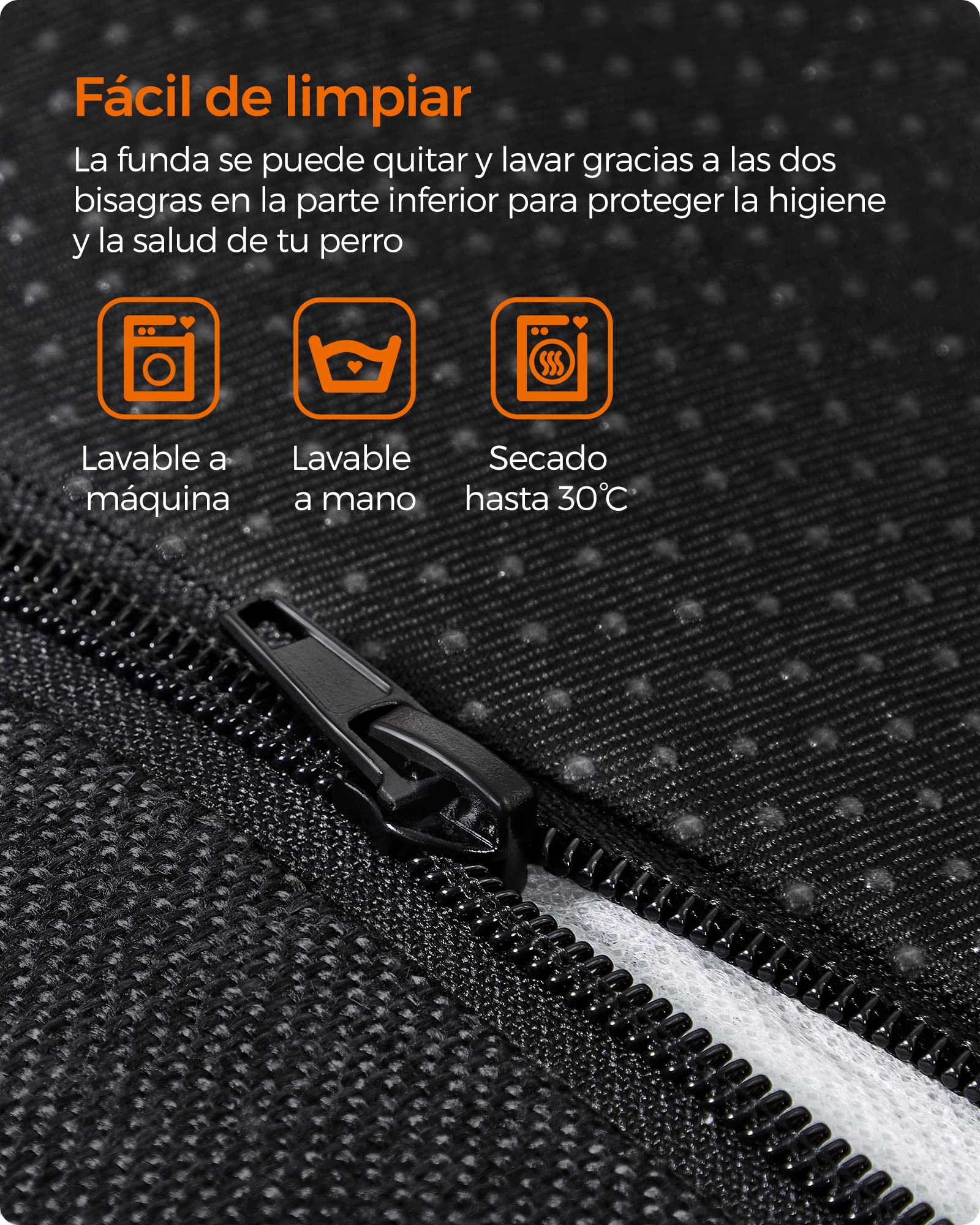 Feandrea Cama para Perros, Sofá para Mascotas, 110 x 75 x 27 cm, Bordes Elevados, XL, para Perros Grandes, Gris Oscuro MPGW012G01