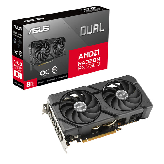 Tarjeta Gráfica ASUS Radeon RX 7600 EVO OC Blanca con 8GB GDDR6 para Desempeño Mejorado