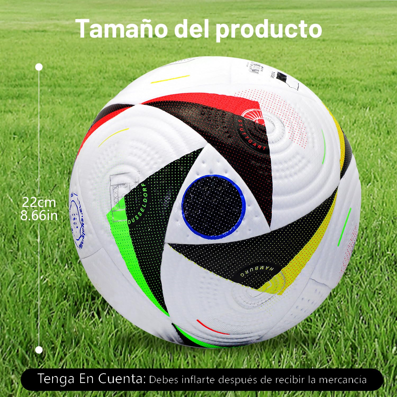 Balón de fútbol de Entrenamiento Juvenil,tamaño Normal de Partido 5, con Red de Pasador,para niños y Adultos,Soccer Lovers Gift, Champions League Football Fans Memorabilia.(OZZQ-blanco y negro)