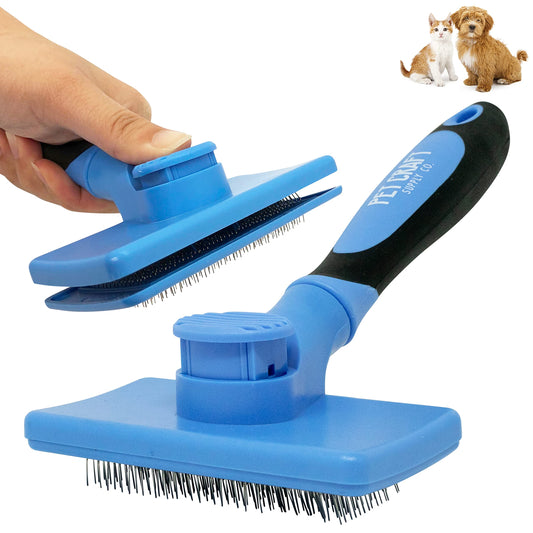 Cepillo de limpieza para mascotas para gatos y perros de pelo corto y largo, pequeño, mediano y grande, con cerdas de metal, para eliminar el desprendimiento, desenredante, cachorro, gatito