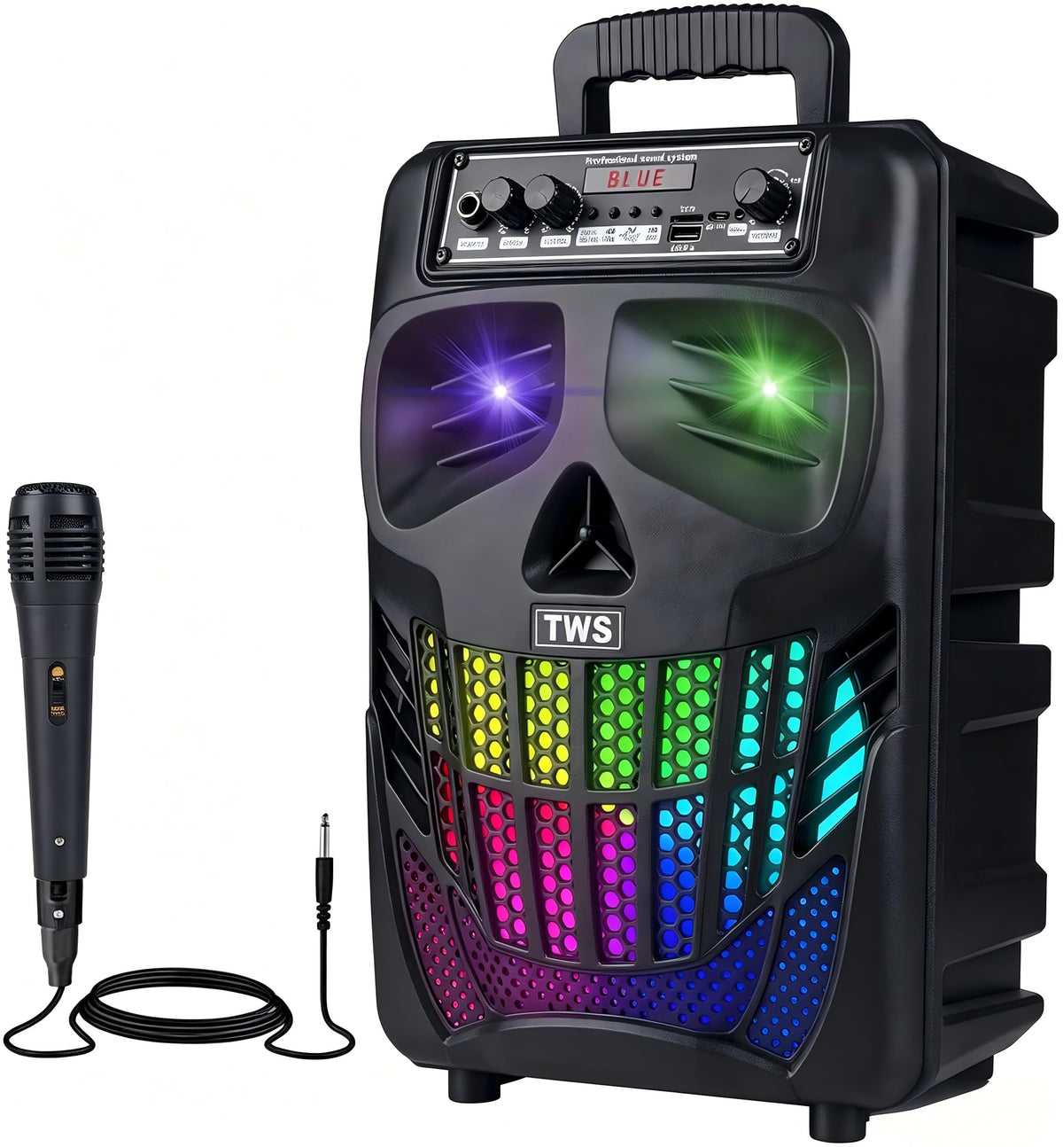 Altavoz Bluetooth E I F E R Negro 50W 8 Pulgadas Skull Portátil para Fiestas