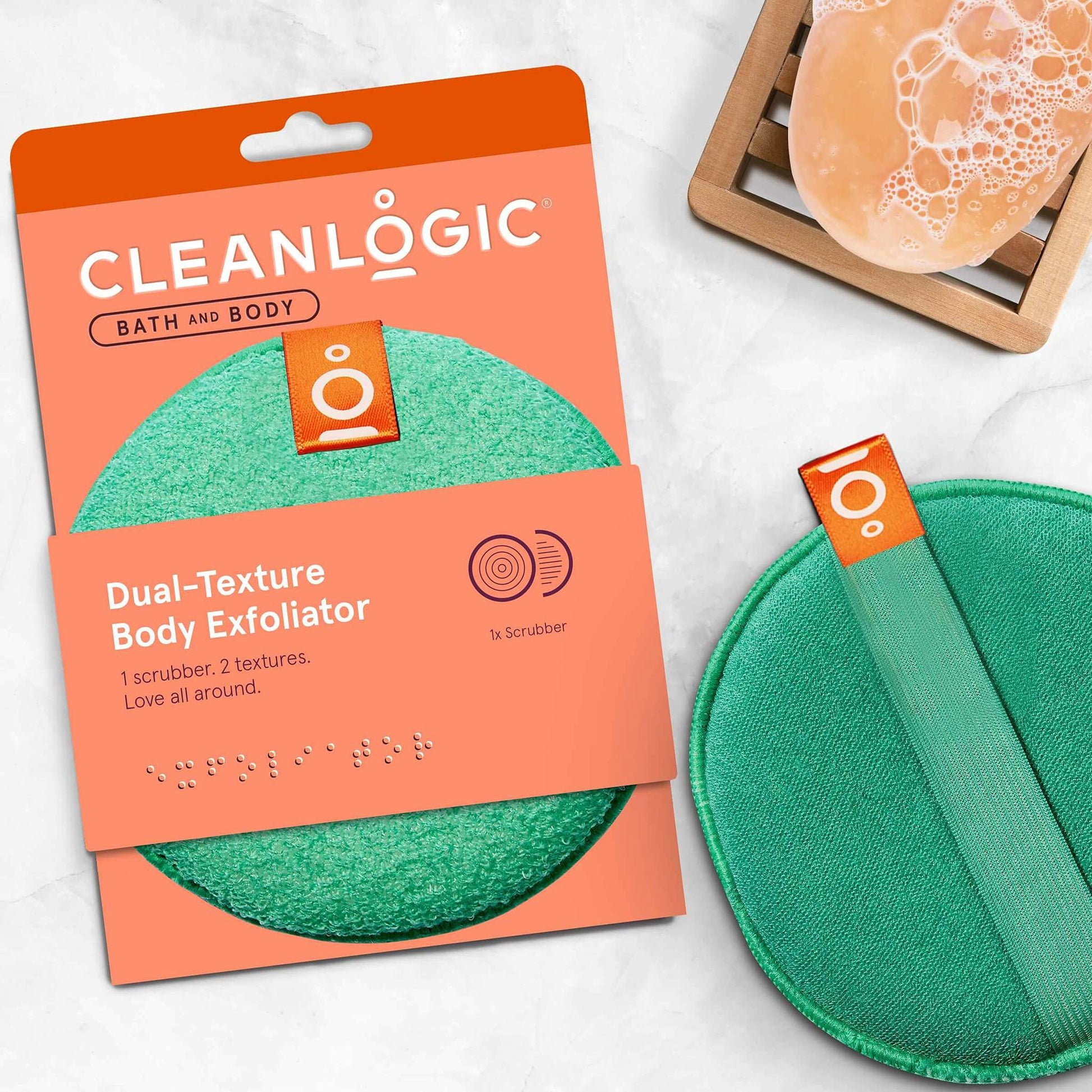 Clean Logic Exfoliating Deal Round Texture Body Scrubber (Pack of 12)