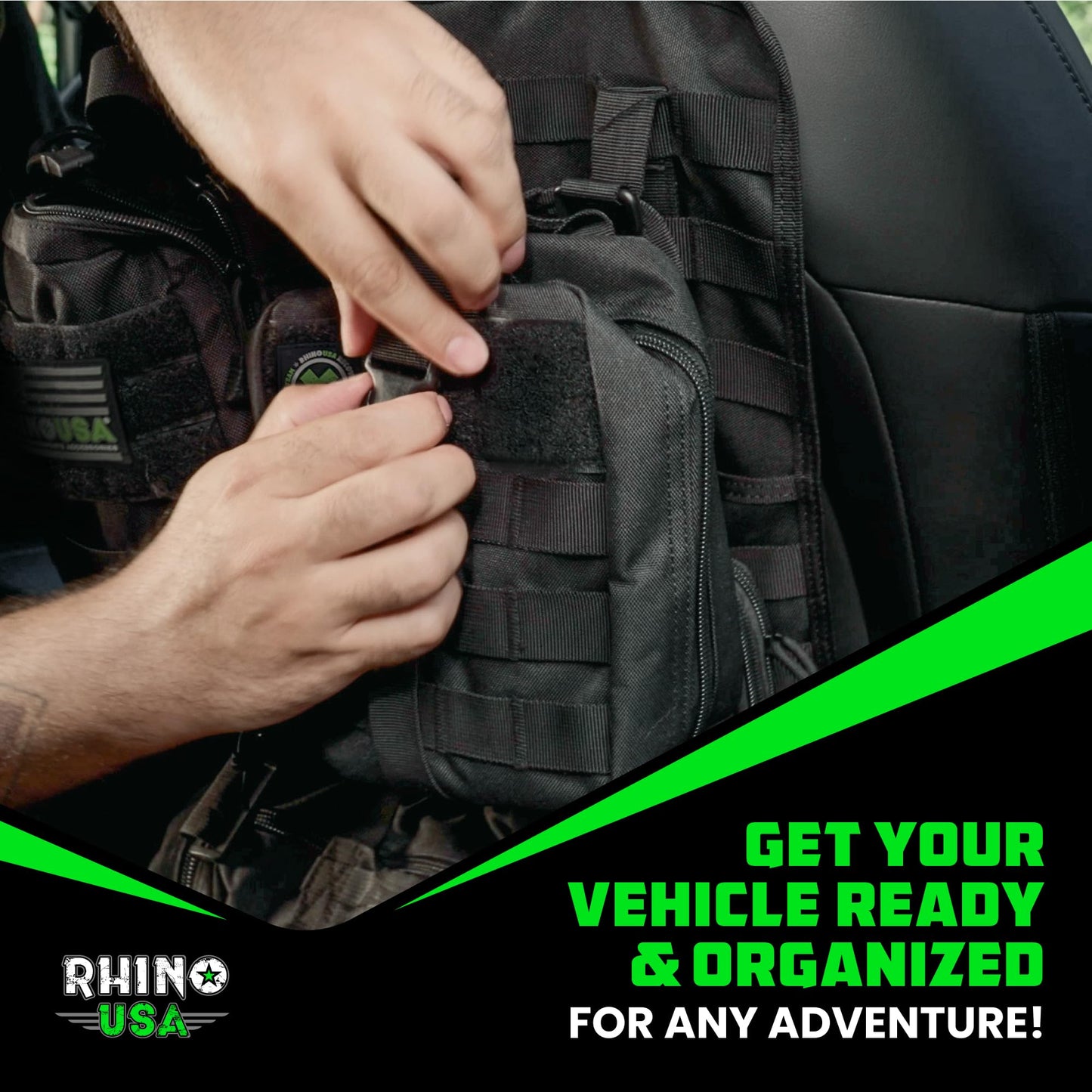 Rhino USA Organizador Táctico para Asiento - Almacenaje Molle Militar