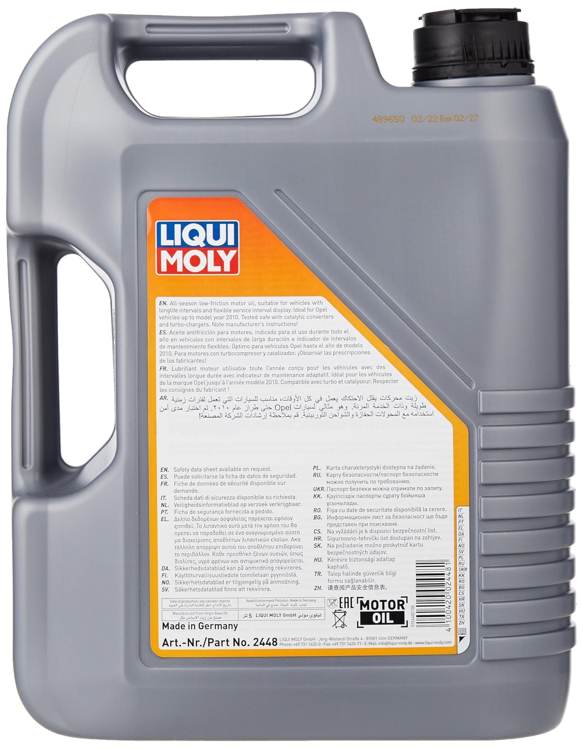 Liqui Moly 2448 - Aceite de motor, Especial Tec LL 5W-30, Booklet, 5 l