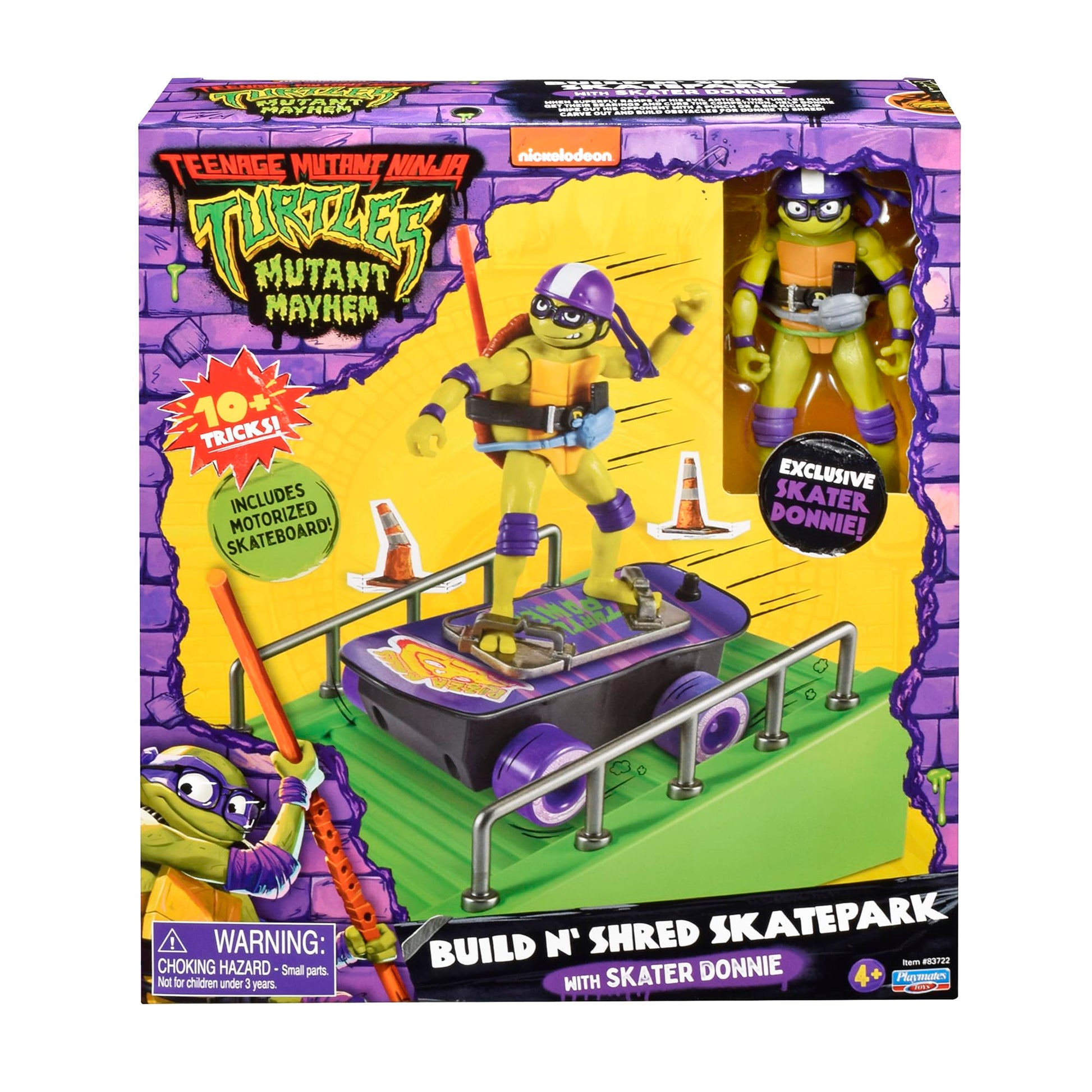 Figura de Acción Teenage Mutant Ninja Turtles de Playmates Toys Verde con Monopatín y Accesorios