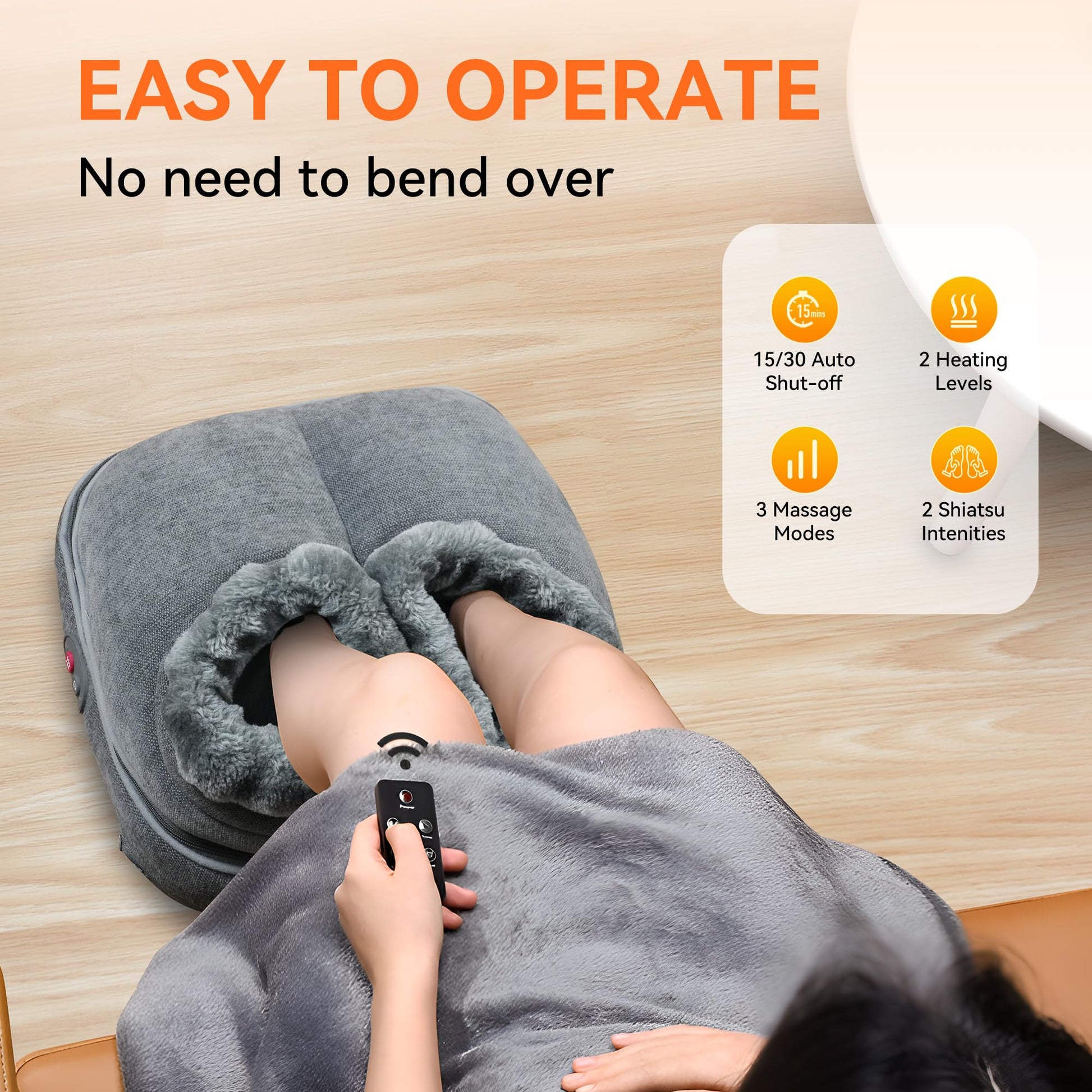 Masajeador De Pies Shiatsu Snailax Electrick Con Calor Para Neuropatía y Fascitis Plantar Para Mujer y Hombre