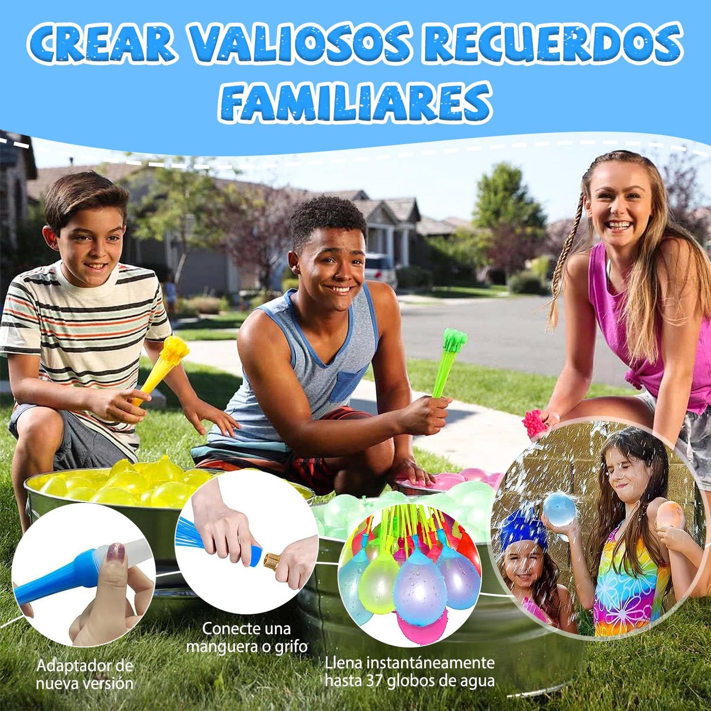 Alberca Inflable para Niños, 150x35cm Piscina Alberca Inflable Redonda, Mini Piscina Albercas 3 Niveles, Acuáticos Verano para Niños Niñas y Adultos al Aire Patio Trasero (Azul, Viene con Globo Agua)