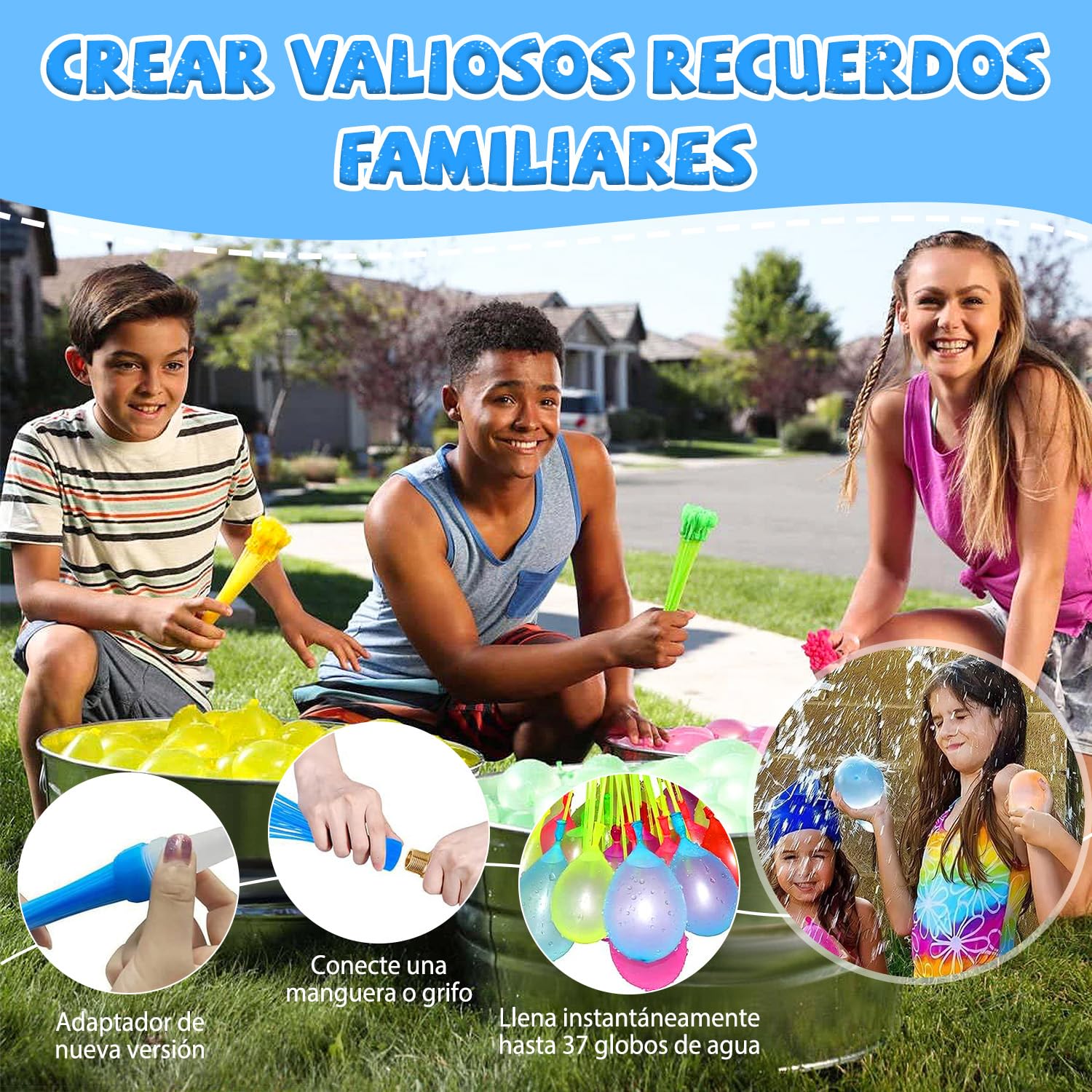Alberca Inflable para Niños, 150x35cm Piscina Alberca Inflable Redonda, Mini Piscina Albercas 3 Niveles, Acuáticos Verano para Niños Niñas y Adultos al Aire Patio Trasero (Azul, Viene con Globo Agua)