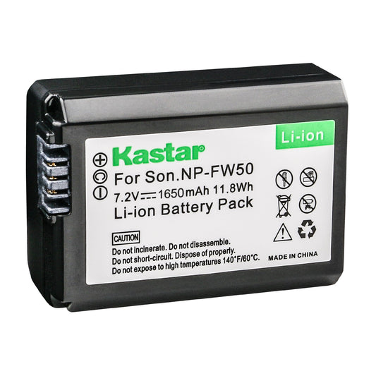 Kastar - Batería para Sony NP-FW50 BC-VW1 BC-TRW y Sony Alpha 7 a7 a7R a3000 a5000 a6000 NEX-3 3N NEX-5 5N 5R 5T NEX-6 NEX-7 NEX-C3 NEX-F3 SLT-A33 A35 A37 A55V DSC-RX10 Cámaras