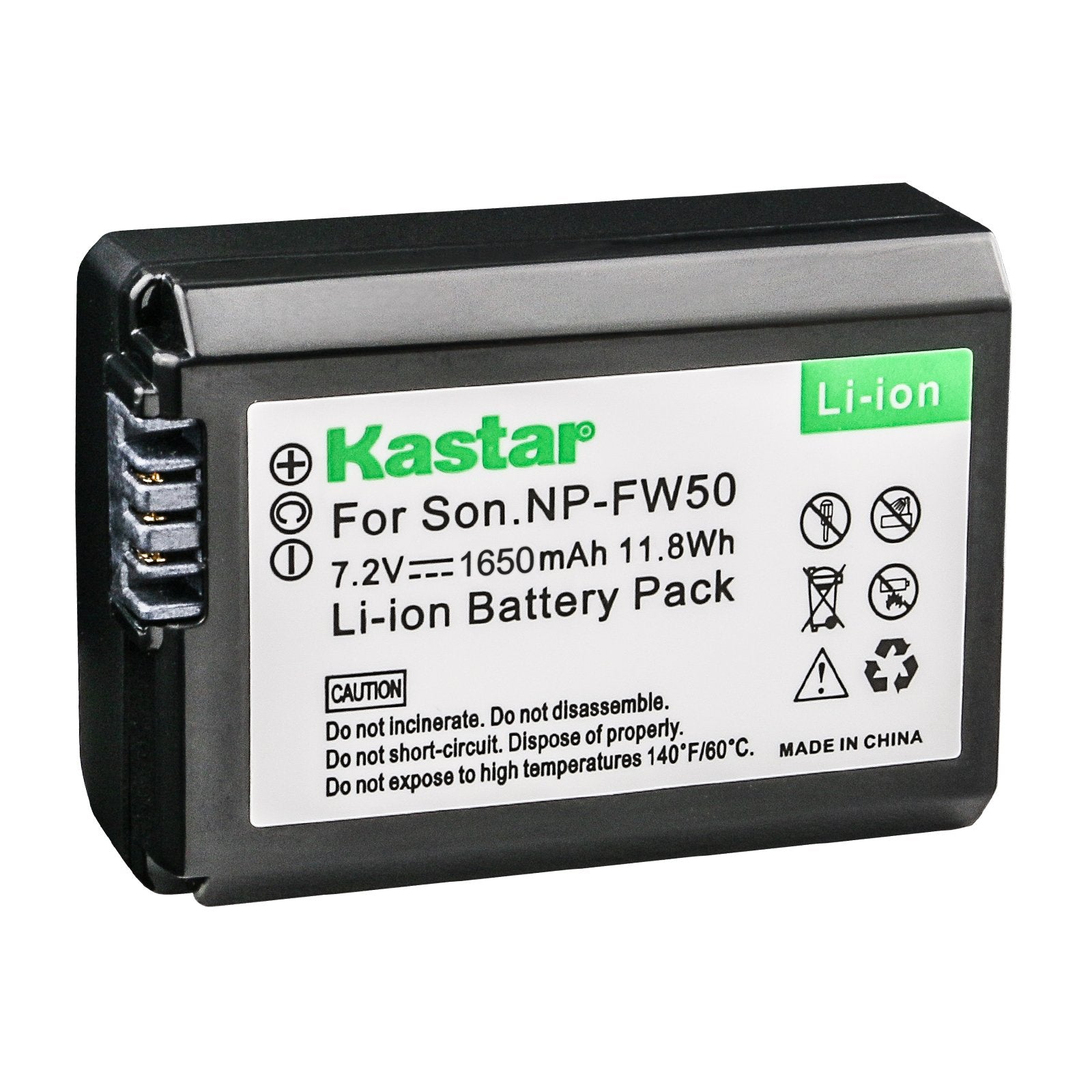 Kastar - Batería para Sony NP-FW50 NPFW50 BC-TRW y Sony Alpha 7 a7 a7R a3000 a5000 a6000 NEX-3 3N NEX-5 5N 5R 5T NEX-6 NEX-7 NEX-C3 NEX-F3 SLT-A33 A35 Cámara A37 A55V Cybershot DSC-RX10
