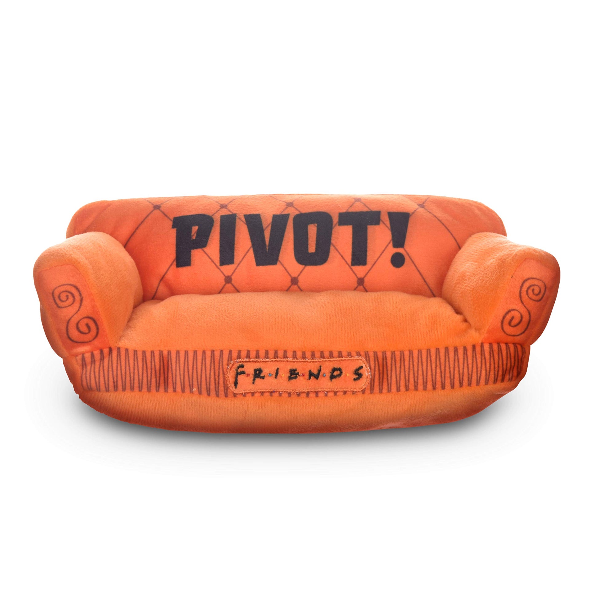 Friends the TV Show Amigos - Juguete para Perro, sofá pivotante Naranja de Friends TV Show Peluche Animal Dog Toy Friends TV Show Merchandise Peluche Dog Toy de 10 Pulgadas (FF13115)