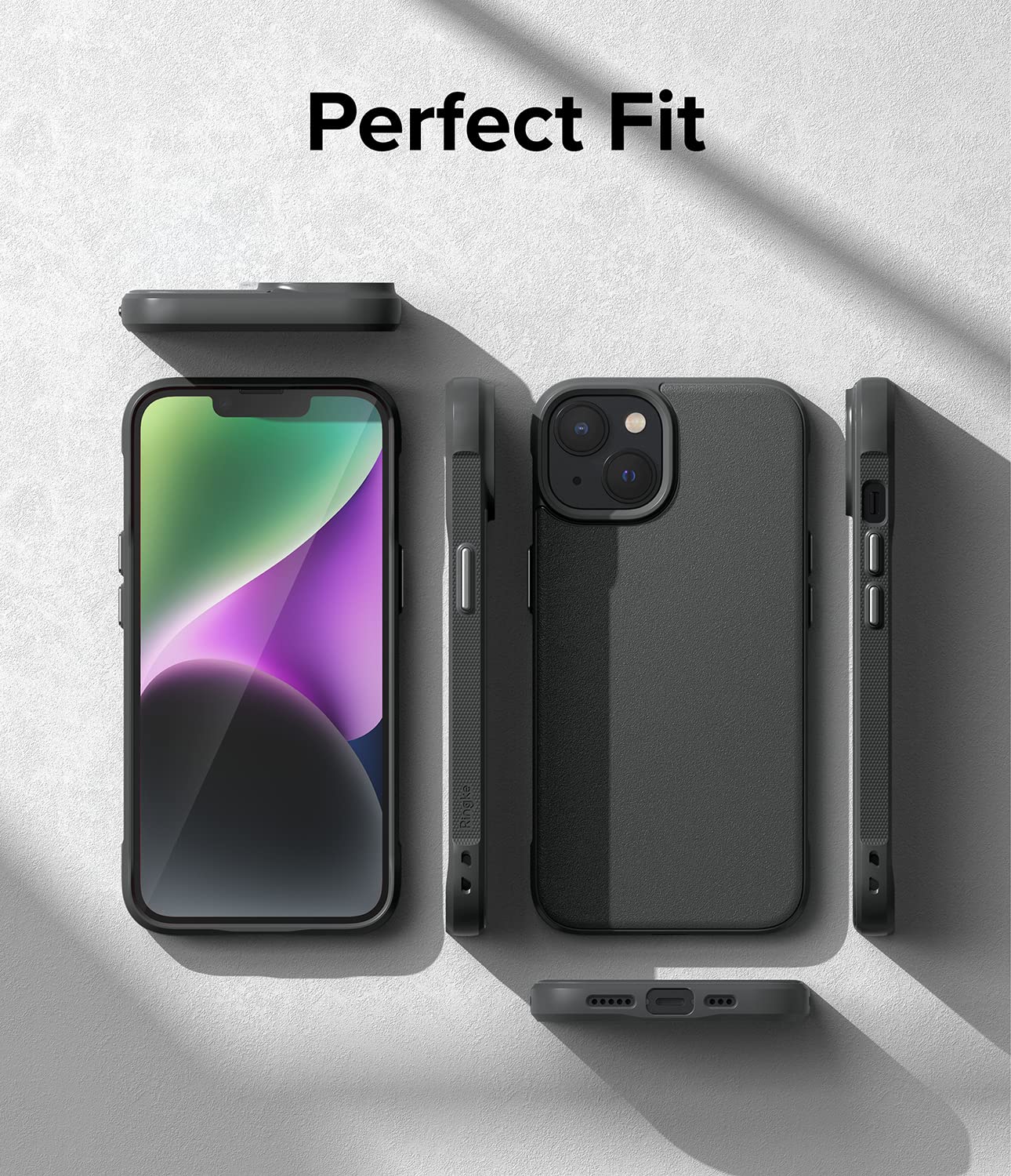 Funda Ringke Onyx Dark Gray Antideslizante y Anti Huella para iPhone 14 6.1 Pulgadas