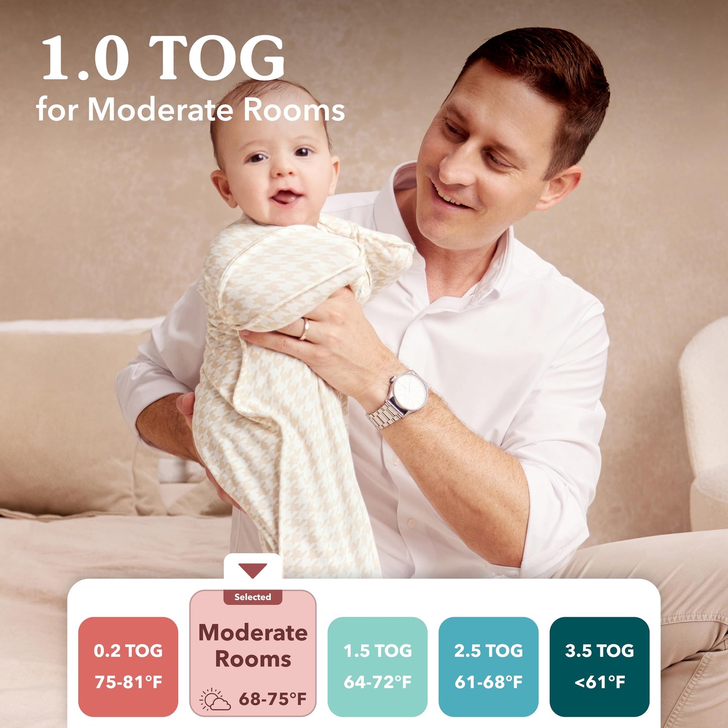 Love To Dream Swaddle UP, Saco para Dormir Bebe de Transición Organico Ideal para el Sueño Cómodo - Saquitos para Dormir Bebe 8.6-10.9 Kg para Climas de 20°C - 24°C - Costal de Algodón Color Crema