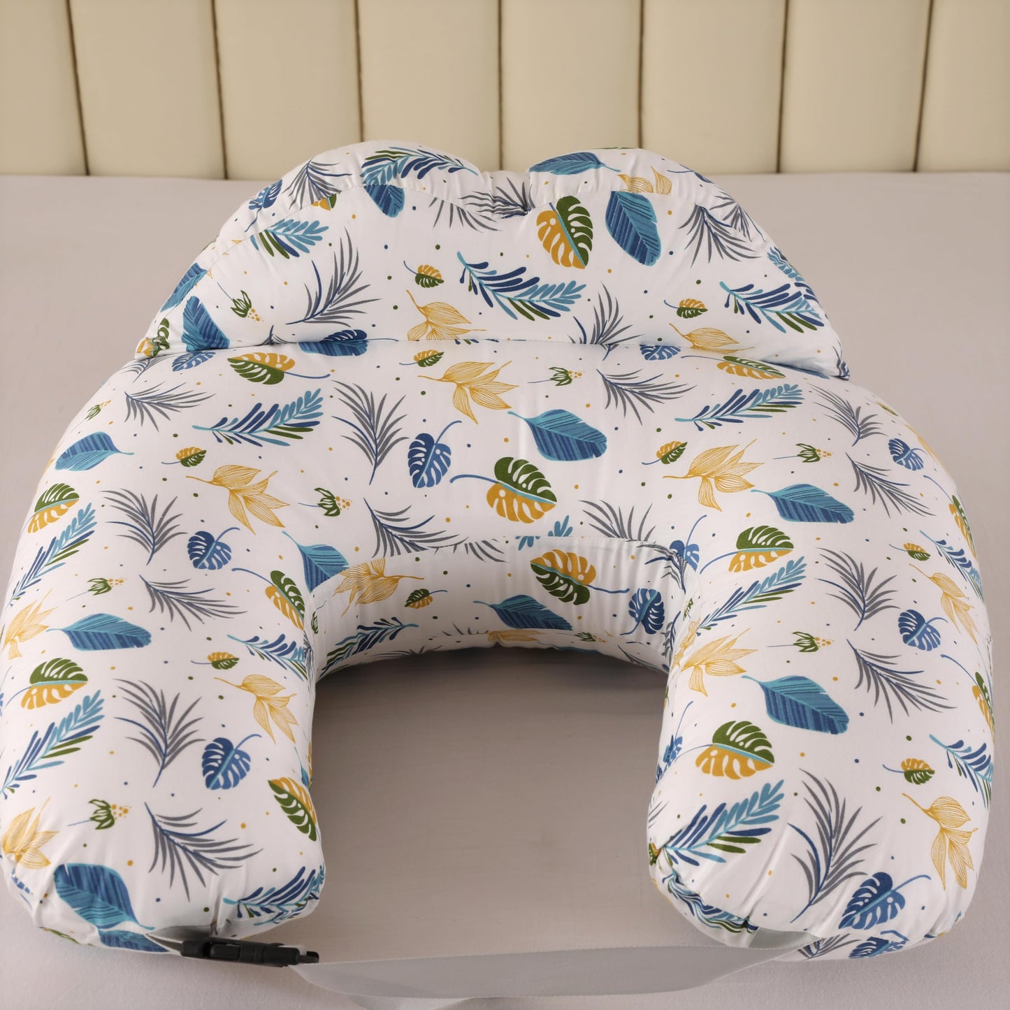 BABYLIAN Almohada de lactancia para lactancia, almohadas ergonómicas de alimentación del bebé con funda extraíble de algodón lavable, correa de cintura ajustable, talla grande, más apoyo para mamá y