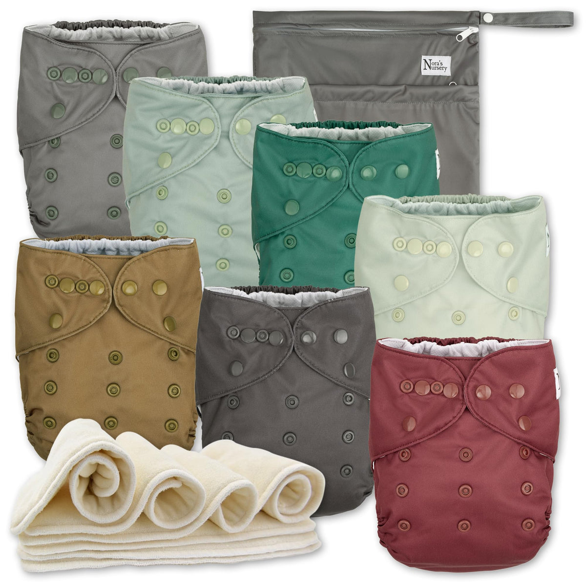 Nora's Nursery - Pañales de tela ajustables AWJ | Paquete de 7 | Impermeable