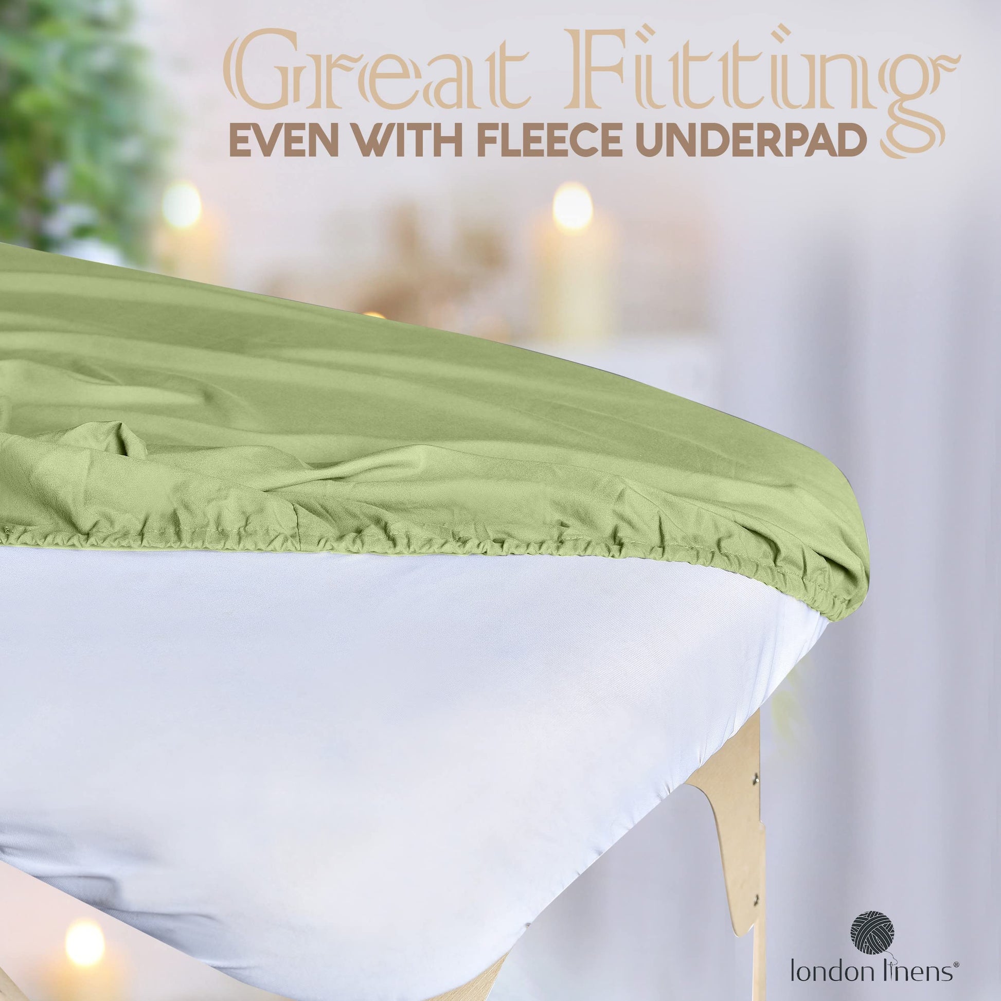 London Linens Soft Microfiber Massage Table Sheets Set 3 Piece Set - Includes Massage Table Cover, Massage Fitted Sheet, and Massage Face Rest Cover (Sage Green)