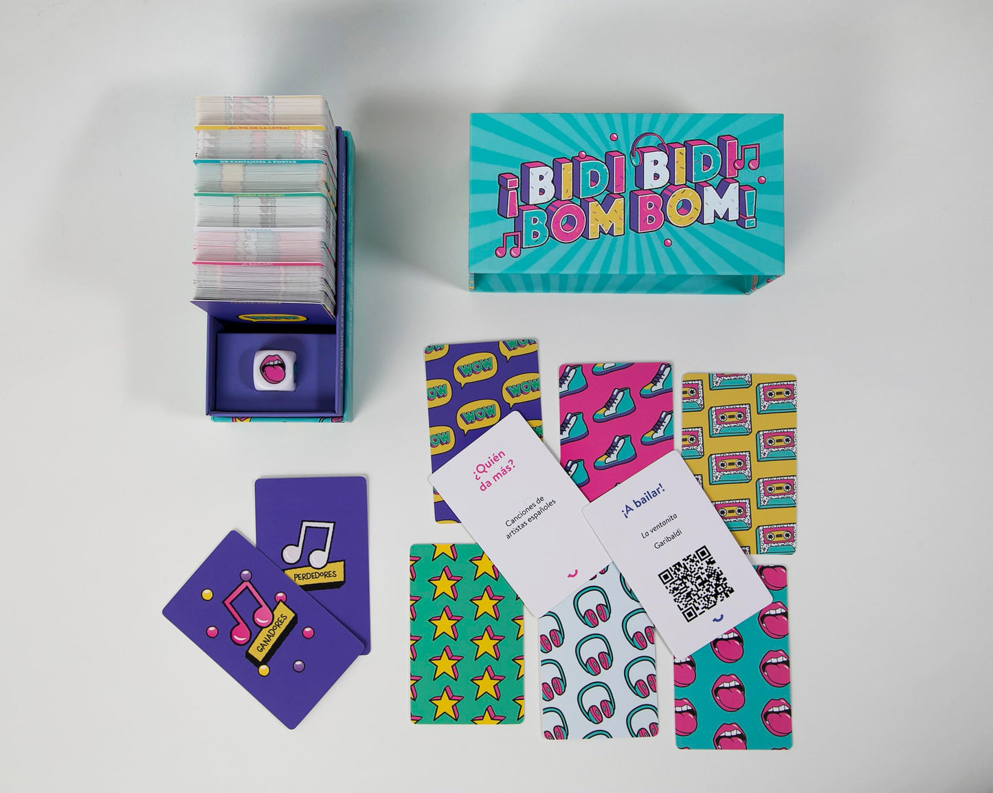 Hellofun! Bidi Bidi Bom Bom, el Juego de Mesa y Regalo Perfecto para los Amantes de la música: ¡Casi 200 Pruebas para Poner a Prueba tu Talento!