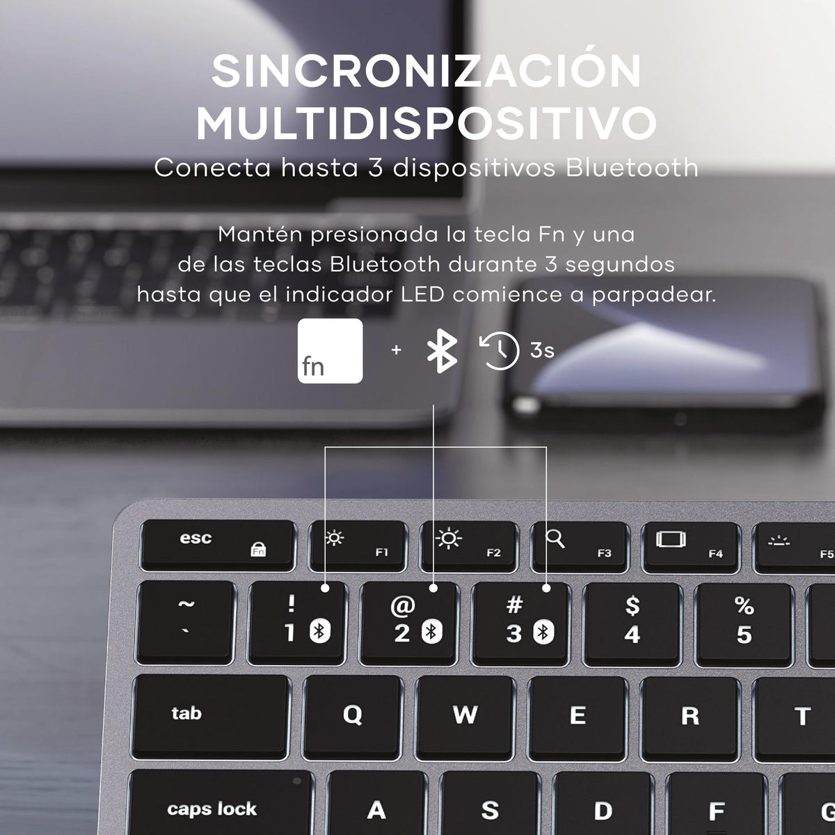 Teclado Bluetooth SATECHI Gris Espacial Retroiluminado Slim X1