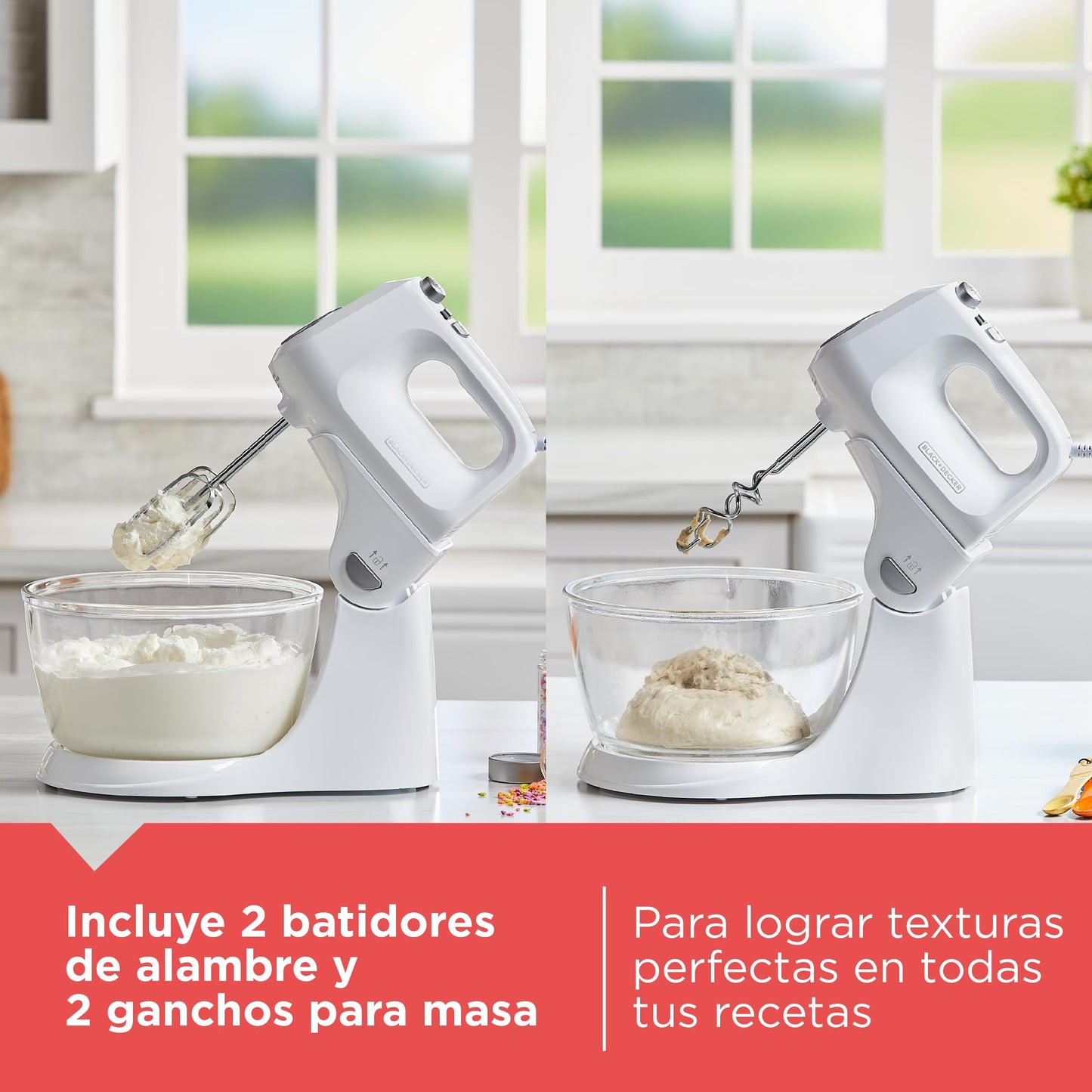 Black+Decker Batidora 2 en 1 Vertical y Manual, 5 Velocidades + Turbo, MX9125-0WDLA