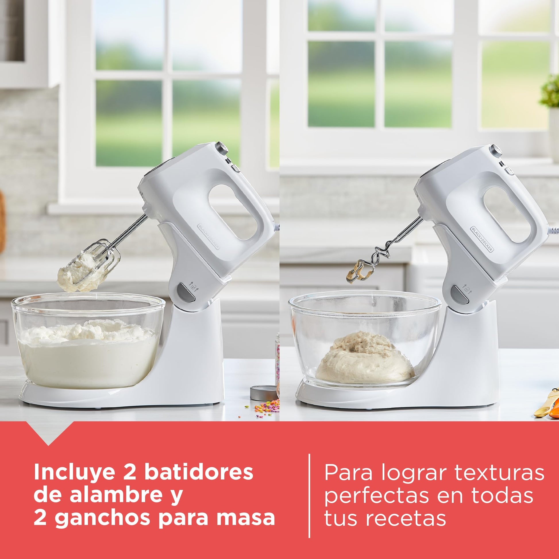 Black+Decker Batidora 2 en 1 Vertical y Manual, 5 Velocidades + Turbo, MX9125-0WDLA