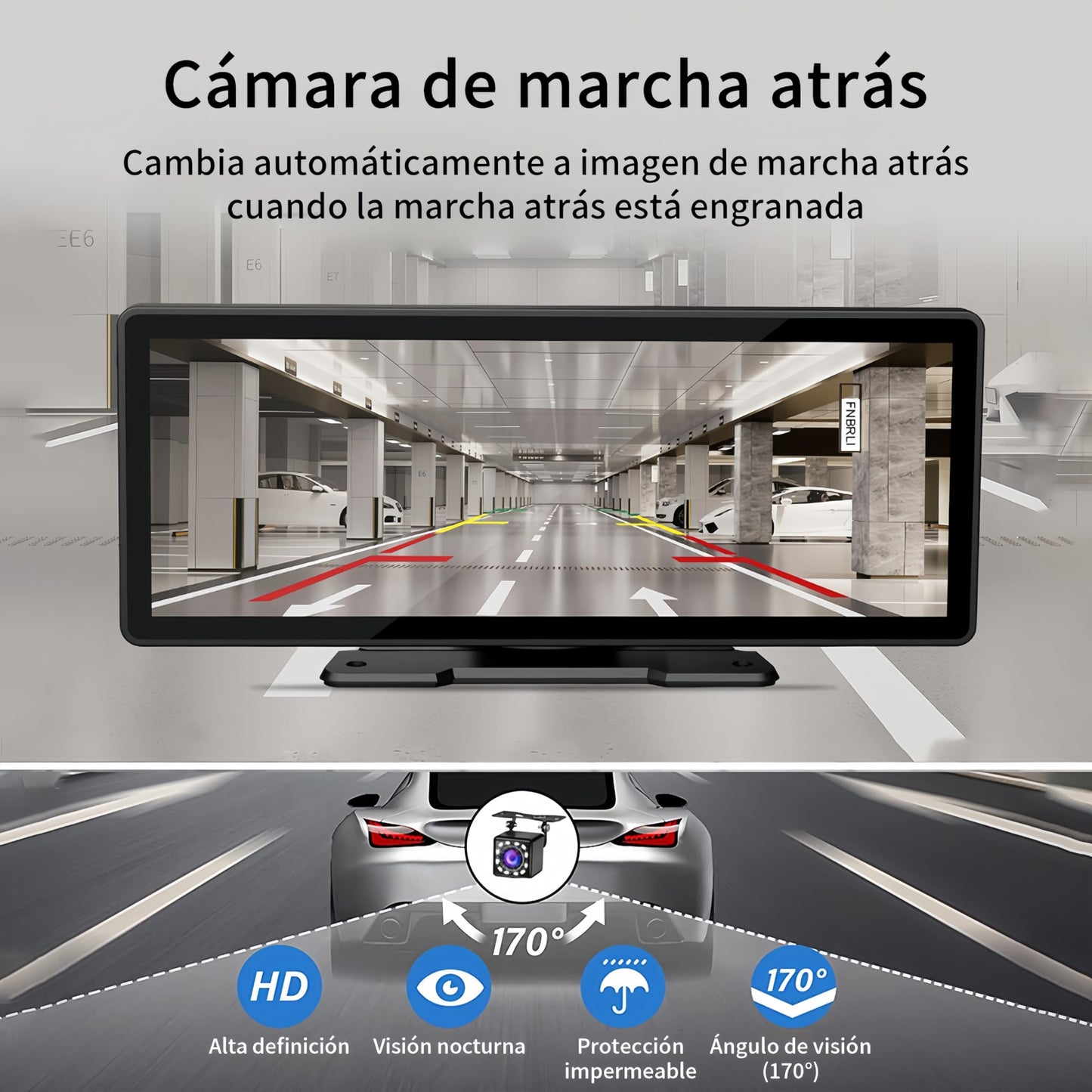 FINYQBET Autoestereos para Carro de 10.3 Pulgadas,Estéreo para Pantalla Carplay para Auto con Android Auto, para vehículos de 7V - 32V, Pantalla HD 1024 * 600,FM Bluetooth y más，Desmontable
