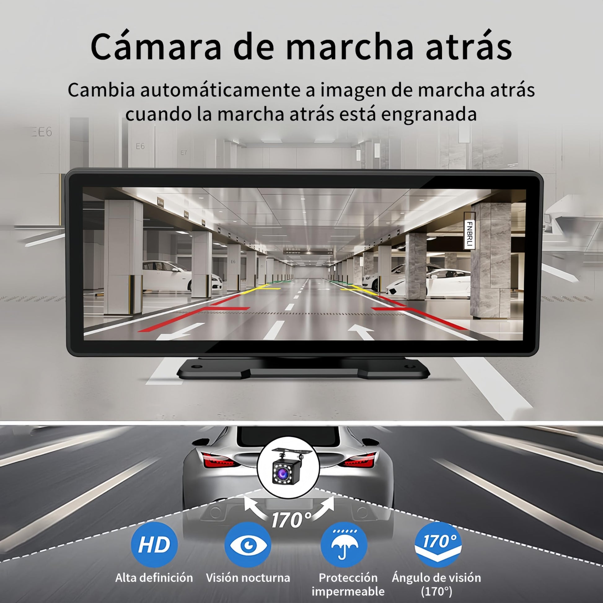FINYQBET Autoestereos para Carro de 10.3 Pulgadas,Estéreo para Pantalla Carplay para Auto con Android Auto, para vehículos de 7V - 32V, Pantalla HD 1024 * 600,FM Bluetooth y más，Desmontable