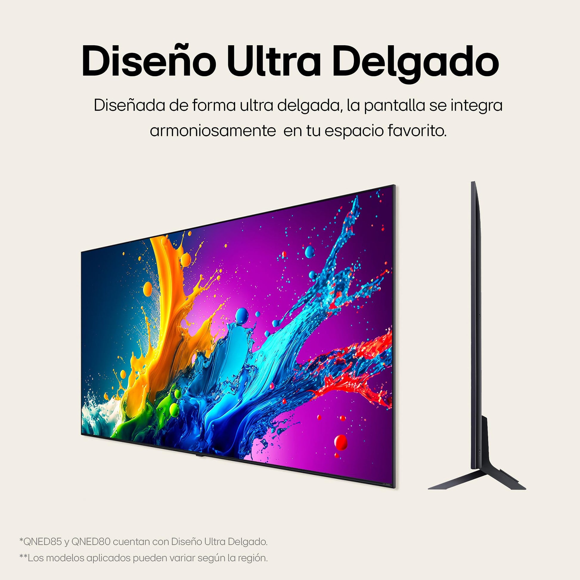 LG Pantalla QNED 50 Pulgadas 4K Smart TV 2024 ThinQ AI 50QNED80TSA