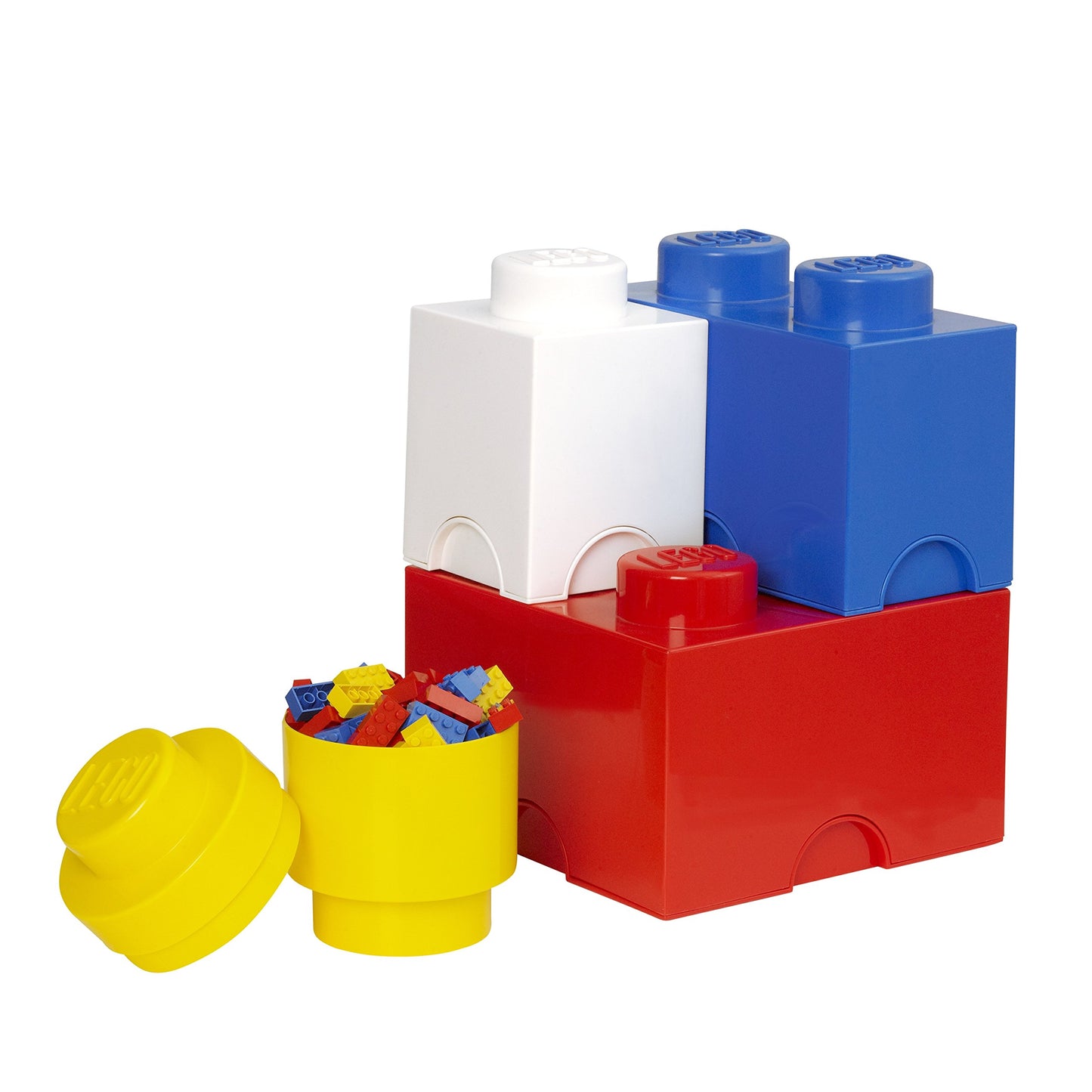 LEGO Paquete múltiple de ladrillos de almacenamiento (4 piezas), rojo brillante/azul brillante/amarillo brillante (40150601)