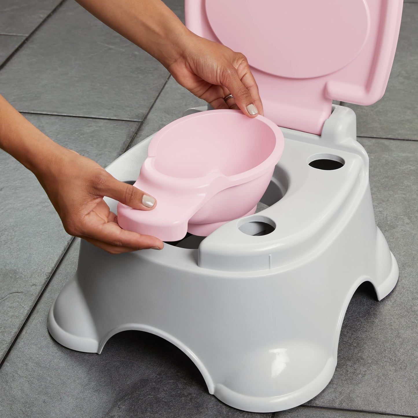 Fisher-Price Baby Bacinica para Bebés 3 En 1 Fácil de Limpiar y con Protector contra Salpicaduras para Bebés de Etapa de Desarrollo en Adelante