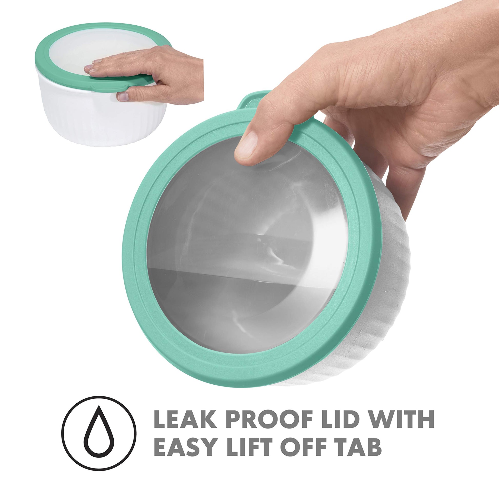 Tazón de Plástico Oggi Gris con Tapa Transparente y Durabilidad para Lavaplatos y Microondas