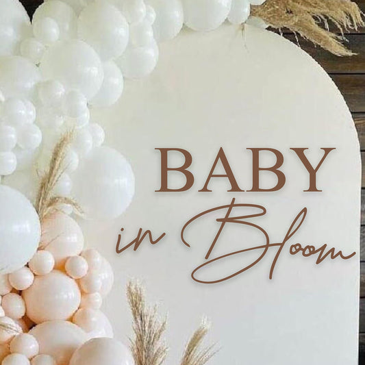 Letrero de Calcomanía Vangning Baby in Bloom para Baby Shower Rosa o Azul